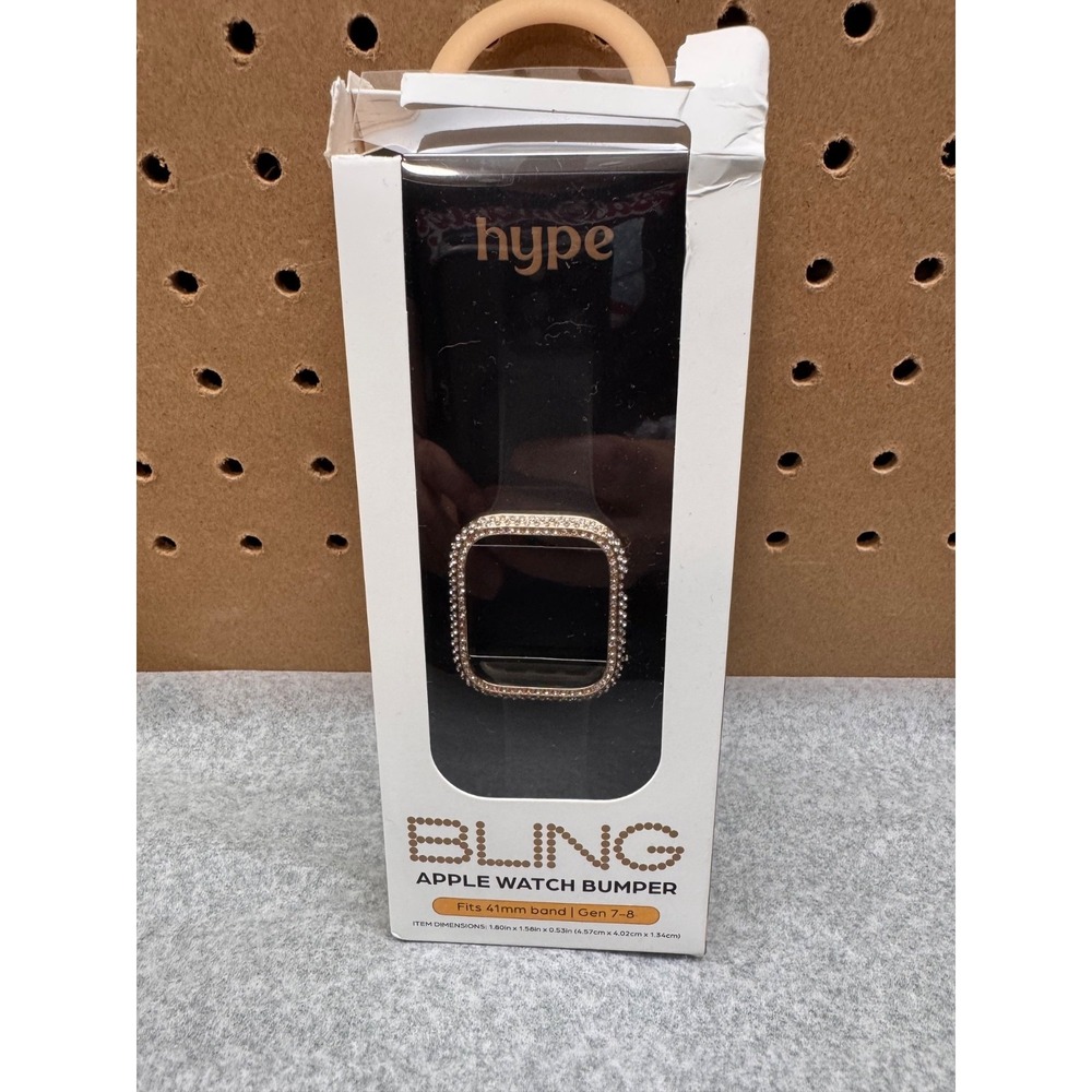 Hype Bling Apple Watch Bumper 41mm Gen 7 8 Rhinestone Rose Gold Open Box